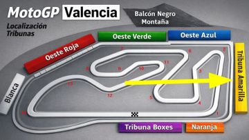 Tribuna AMARILLA<br />Circuito Cheste<br />MotoGP Valencia