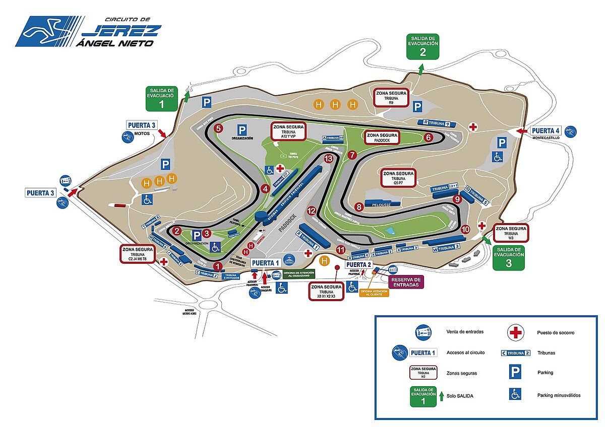 Plano tribunas circuito de Jerez