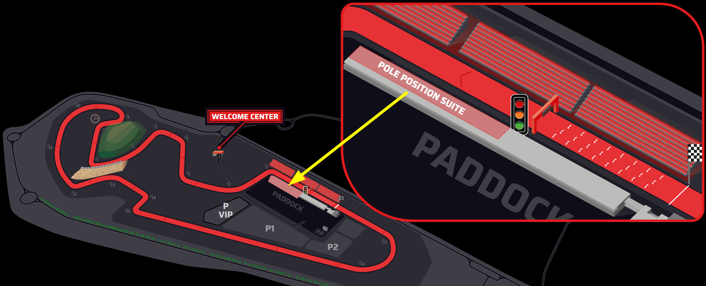 Mapa ubicación Pole Position Suite MotorLand Aragón