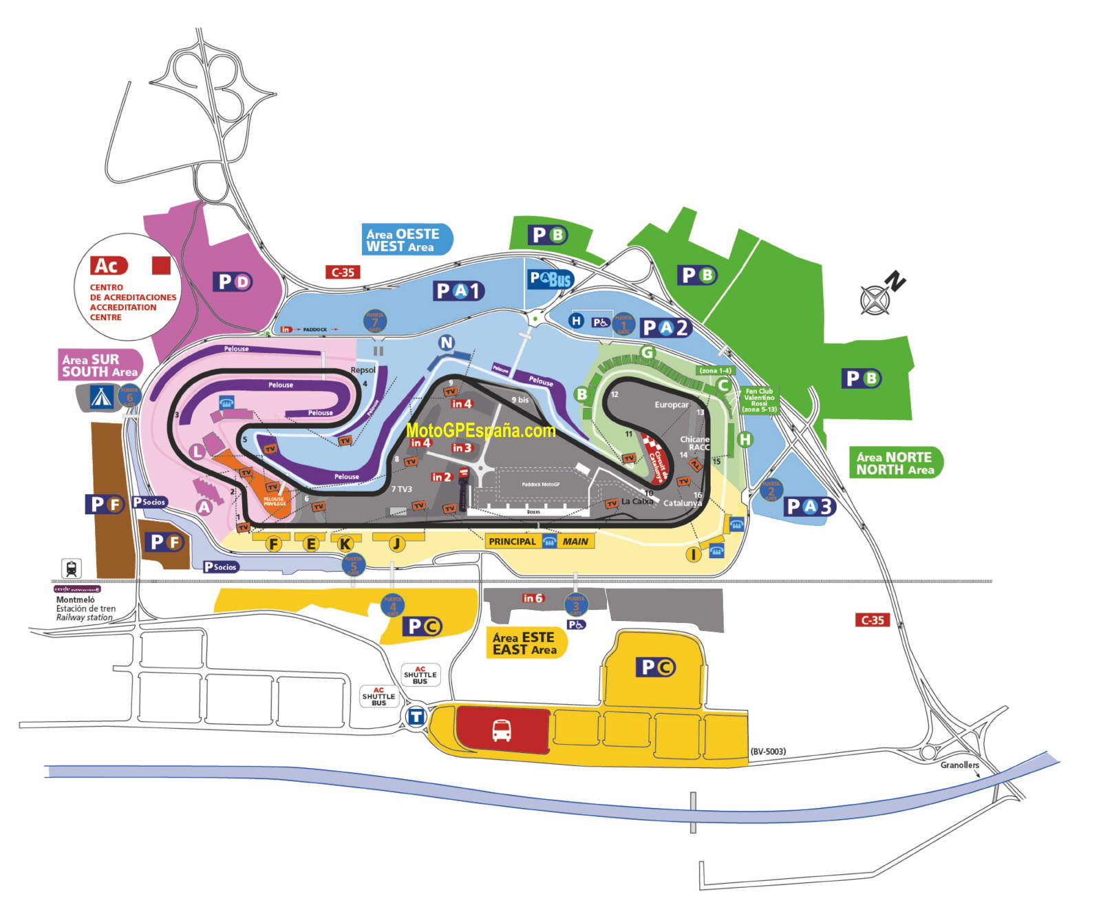 Mapa del Circuit de Barcelona-Catalunya